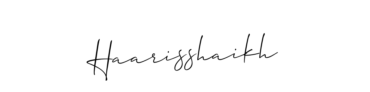 Also we have Haarisshaikh name is the best signature style. Create professional handwritten signature collection using Allison_Script autograph style. Haarisshaikh signature style 2 images and pictures png