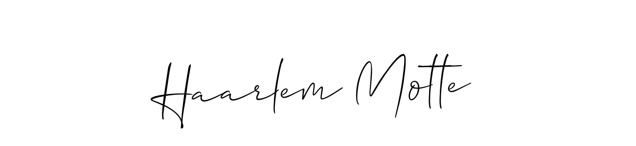 You should practise on your own different ways (Allison_Script) to write your name (Haarlem Motte) in signature. don't let someone else do it for you. Haarlem Motte signature style 2 images and pictures png