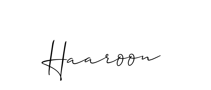 Create a beautiful signature design for name Haaroon. With this signature (Allison_Script) fonts, you can make a handwritten signature for free. Haaroon signature style 2 images and pictures png