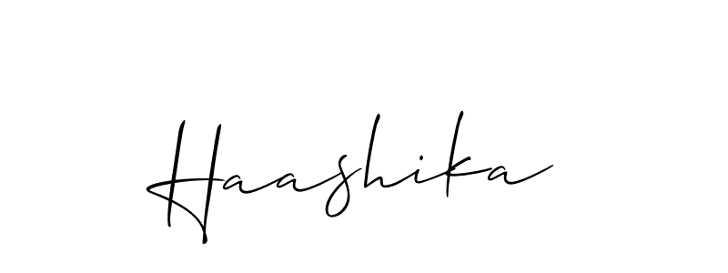 Make a beautiful signature design for name Haashika. With this signature (Allison_Script) style, you can create a handwritten signature for free. Haashika signature style 2 images and pictures png