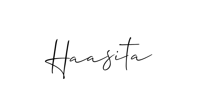 Make a beautiful signature design for name Haasita. With this signature (Allison_Script) style, you can create a handwritten signature for free. Haasita signature style 2 images and pictures png