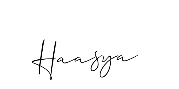 The best way (Allison_Script) to make a short signature is to pick only two or three words in your name. The name Haasya include a total of six letters. For converting this name. Haasya signature style 2 images and pictures png