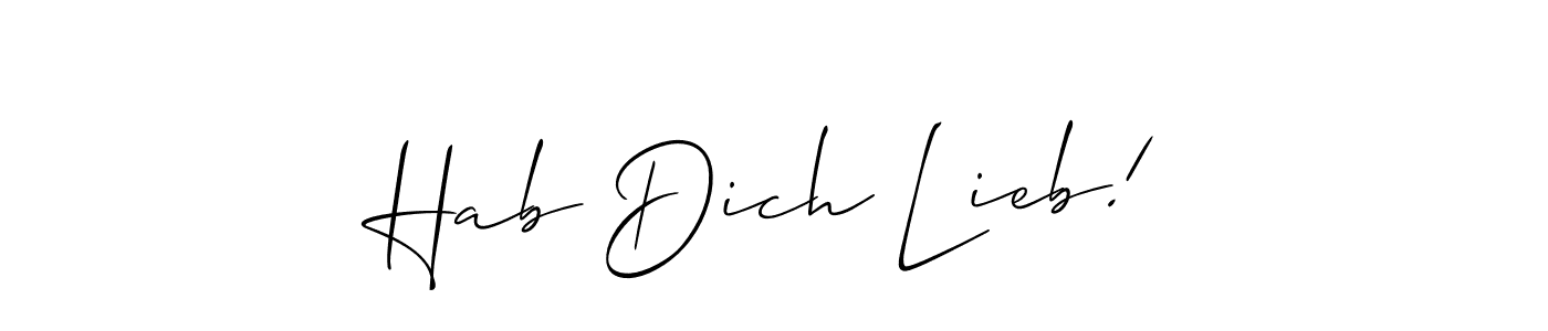 Allison_Script is a professional signature style that is perfect for those who want to add a touch of class to their signature. It is also a great choice for those who want to make their signature more unique. Get Hab Dich Lieb! name to fancy signature for free. Hab Dich Lieb! signature style 2 images and pictures png