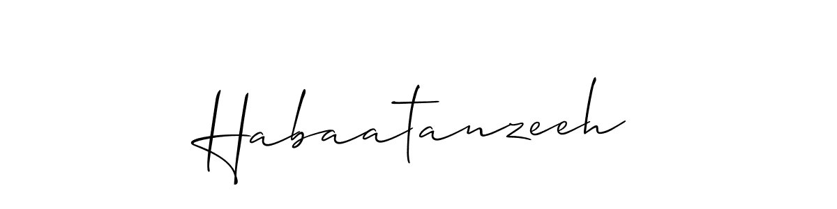 It looks lik you need a new signature style for name Habaatanzeeh. Design unique handwritten (Allison_Script) signature with our free signature maker in just a few clicks. Habaatanzeeh signature style 2 images and pictures png