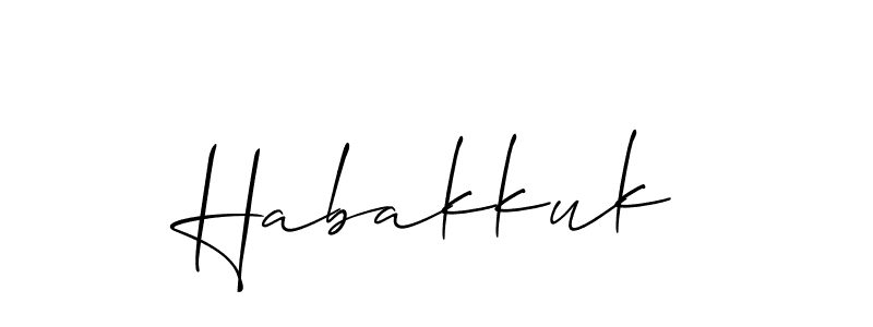 Use a signature maker to create a handwritten signature online. With this signature software, you can design (Allison_Script) your own signature for name Habakkuk. Habakkuk signature style 2 images and pictures png