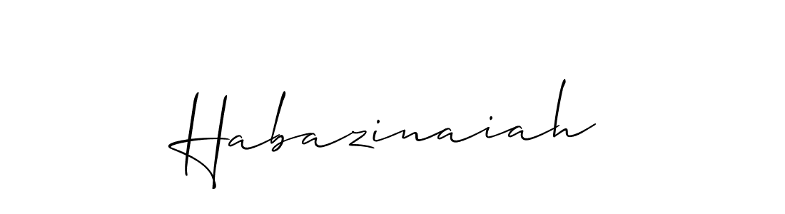 Also we have Habazinaiah name is the best signature style. Create professional handwritten signature collection using Allison_Script autograph style. Habazinaiah signature style 2 images and pictures png