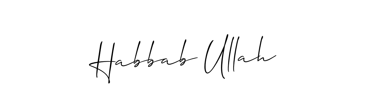 It looks lik you need a new signature style for name Habbab Ullah. Design unique handwritten (Allison_Script) signature with our free signature maker in just a few clicks. Habbab Ullah signature style 2 images and pictures png