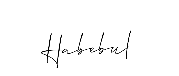 Similarly Allison_Script is the best handwritten signature design. Signature creator online .You can use it as an online autograph creator for name Habebul. Habebul signature style 2 images and pictures png