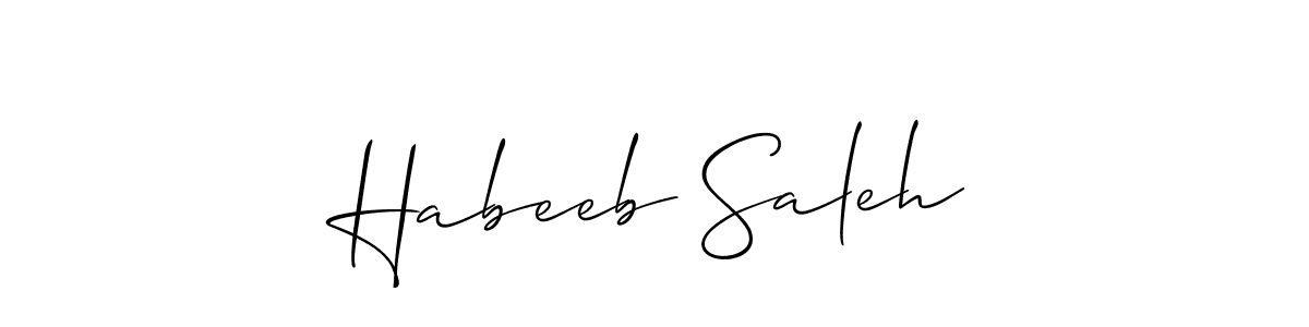 Design your own signature with our free online signature maker. With this signature software, you can create a handwritten (Allison_Script) signature for name Habeeb Saleh. Habeeb Saleh signature style 2 images and pictures png