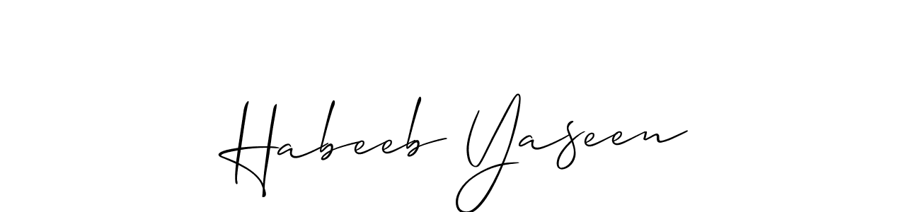 Design your own signature with our free online signature maker. With this signature software, you can create a handwritten (Allison_Script) signature for name Habeeb Yaseen. Habeeb Yaseen signature style 2 images and pictures png