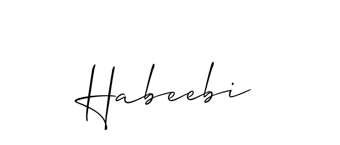 Once you've used our free online signature maker to create your best signature Allison_Script style, it's time to enjoy all of the benefits that Habeebi name signing documents. Habeebi signature style 2 images and pictures png