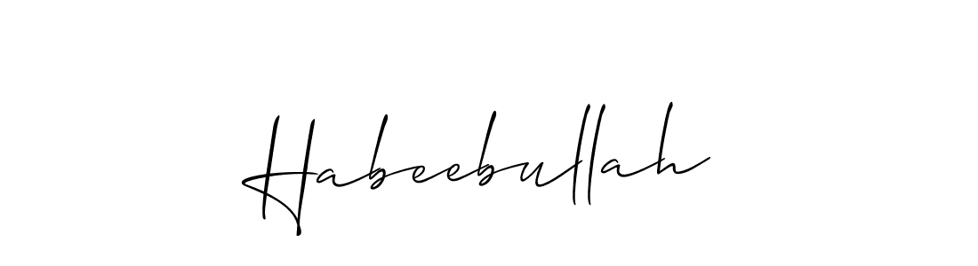 How to make Habeebullah name signature. Use Allison_Script style for creating short signs online. This is the latest handwritten sign. Habeebullah signature style 2 images and pictures png