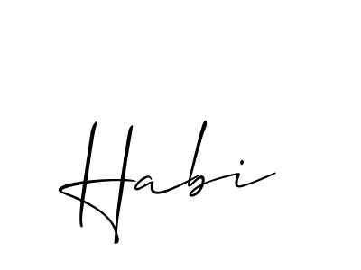 Allison_Script is a professional signature style that is perfect for those who want to add a touch of class to their signature. It is also a great choice for those who want to make their signature more unique. Get Habi name to fancy signature for free. Habi signature style 2 images and pictures png