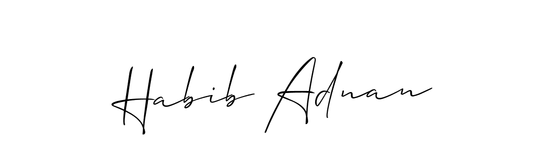 Use a signature maker to create a handwritten signature online. With this signature software, you can design (Allison_Script) your own signature for name Habib Adnan. Habib Adnan signature style 2 images and pictures png
