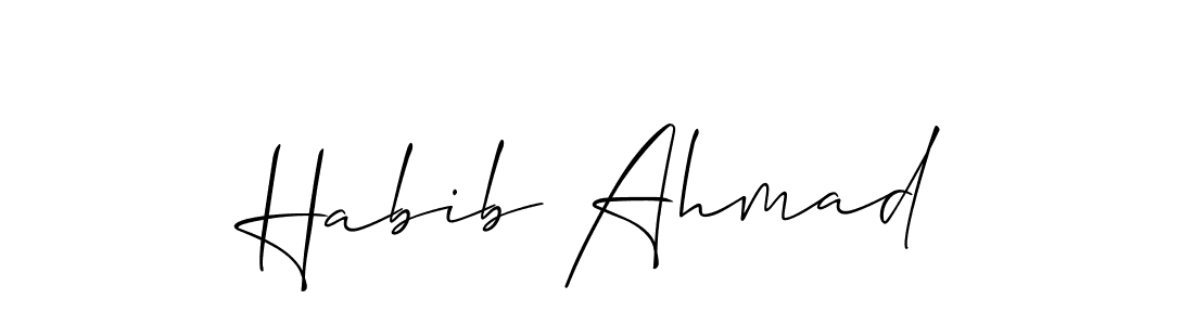 How to make Habib Ahmad name signature. Use Allison_Script style for creating short signs online. This is the latest handwritten sign. Habib Ahmad signature style 2 images and pictures png