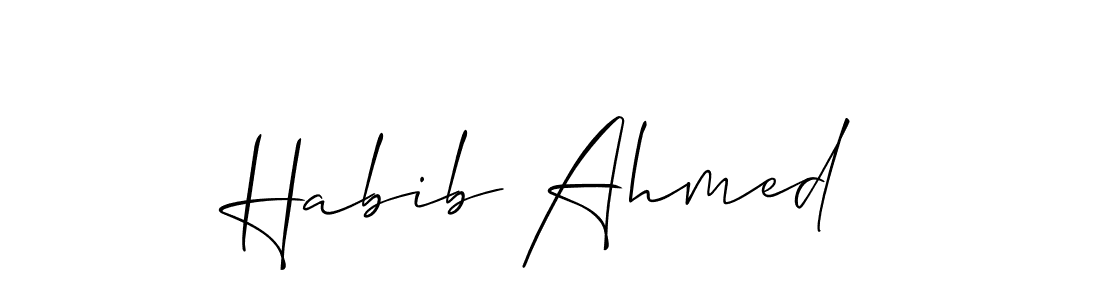 Allison_Script is a professional signature style that is perfect for those who want to add a touch of class to their signature. It is also a great choice for those who want to make their signature more unique. Get Habib Ahmed name to fancy signature for free. Habib Ahmed signature style 2 images and pictures png