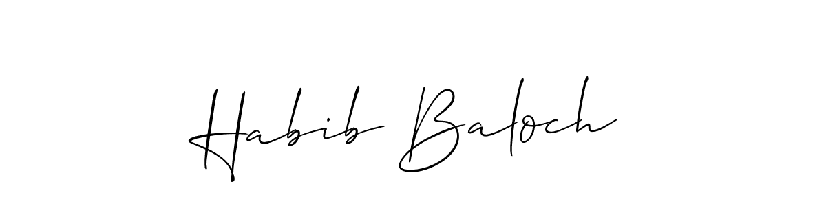 Design your own signature with our free online signature maker. With this signature software, you can create a handwritten (Allison_Script) signature for name Habib Baloch. Habib Baloch signature style 2 images and pictures png