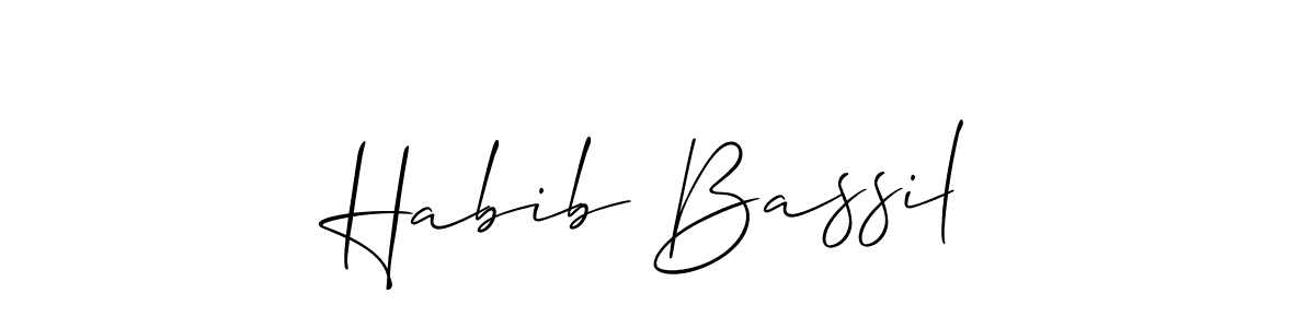 Also You can easily find your signature by using the search form. We will create Habib Bassil name handwritten signature images for you free of cost using Allison_Script sign style. Habib Bassil signature style 2 images and pictures png