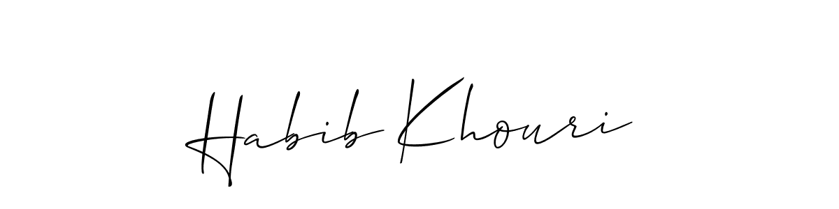 How to make Habib Khouri name signature. Use Allison_Script style for creating short signs online. This is the latest handwritten sign. Habib Khouri signature style 2 images and pictures png