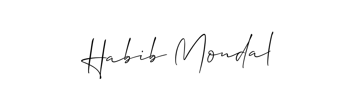 Design your own signature with our free online signature maker. With this signature software, you can create a handwritten (Allison_Script) signature for name Habib Mondal. Habib Mondal signature style 2 images and pictures png