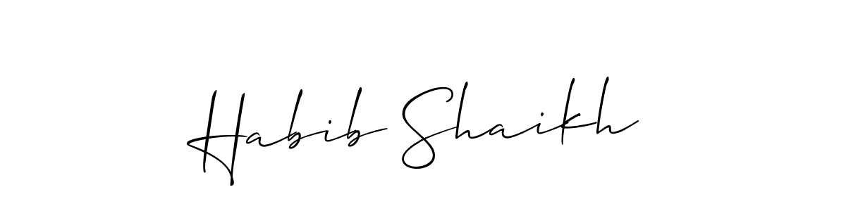 Also You can easily find your signature by using the search form. We will create Habib Shaikh name handwritten signature images for you free of cost using Allison_Script sign style. Habib Shaikh signature style 2 images and pictures png