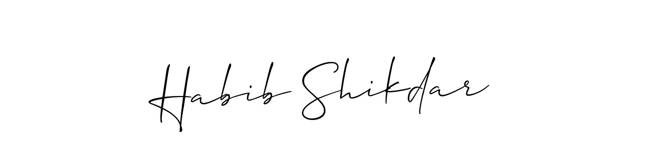 You should practise on your own different ways (Allison_Script) to write your name (Habib Shikdar) in signature. don't let someone else do it for you. Habib Shikdar signature style 2 images and pictures png