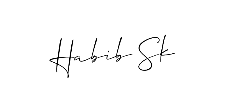 Make a beautiful signature design for name Habib Sk. With this signature (Allison_Script) style, you can create a handwritten signature for free. Habib Sk signature style 2 images and pictures png