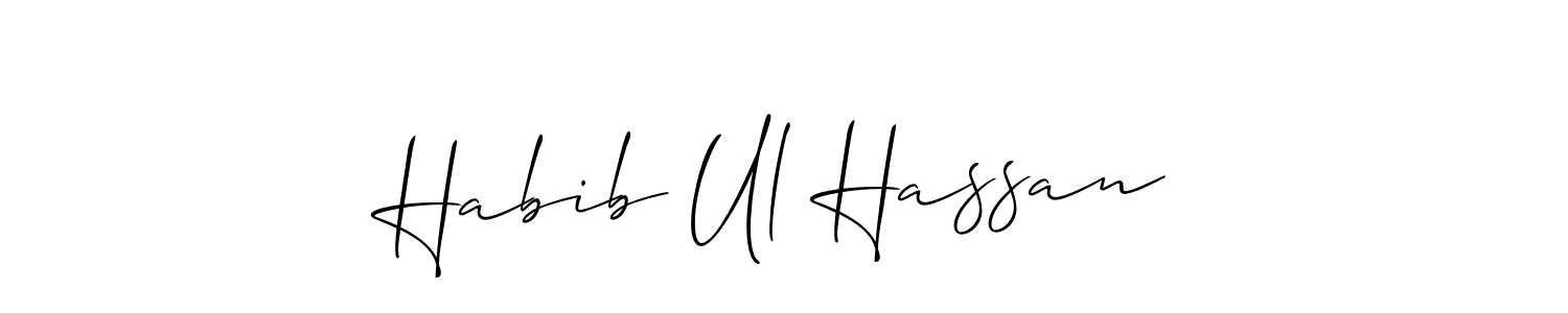 Allison_Script is a professional signature style that is perfect for those who want to add a touch of class to their signature. It is also a great choice for those who want to make their signature more unique. Get Habib Ul Hassan name to fancy signature for free. Habib Ul Hassan signature style 2 images and pictures png