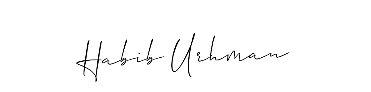 How to make Habib Urhman name signature. Use Allison_Script style for creating short signs online. This is the latest handwritten sign. Habib Urhman signature style 2 images and pictures png