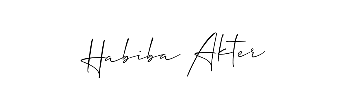 Use a signature maker to create a handwritten signature online. With this signature software, you can design (Allison_Script) your own signature for name Habiba Akter. Habiba Akter signature style 2 images and pictures png