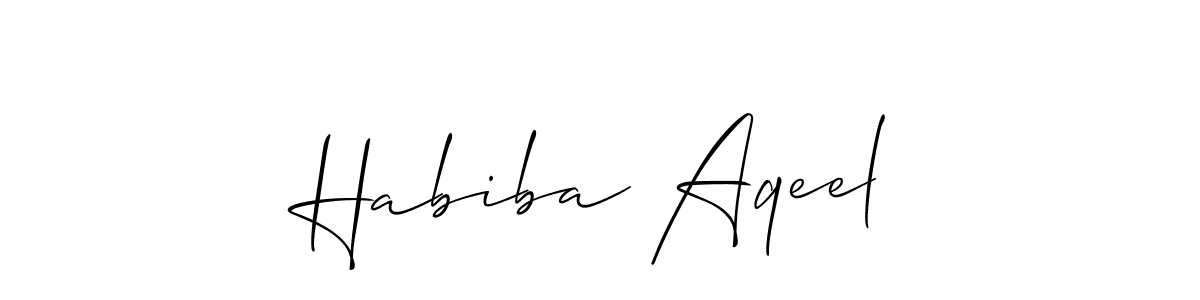 You can use this online signature creator to create a handwritten signature for the name Habiba Aqeel. This is the best online autograph maker. Habiba Aqeel signature style 2 images and pictures png