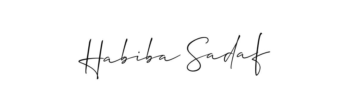 Also we have Habiba Sadaf name is the best signature style. Create professional handwritten signature collection using Allison_Script autograph style. Habiba Sadaf signature style 2 images and pictures png