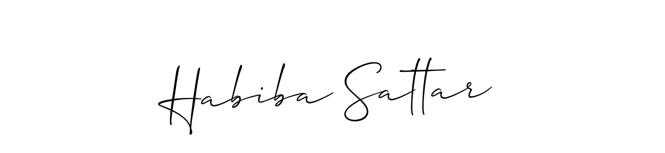 Create a beautiful signature design for name Habiba Sattar. With this signature (Allison_Script) fonts, you can make a handwritten signature for free. Habiba Sattar signature style 2 images and pictures png