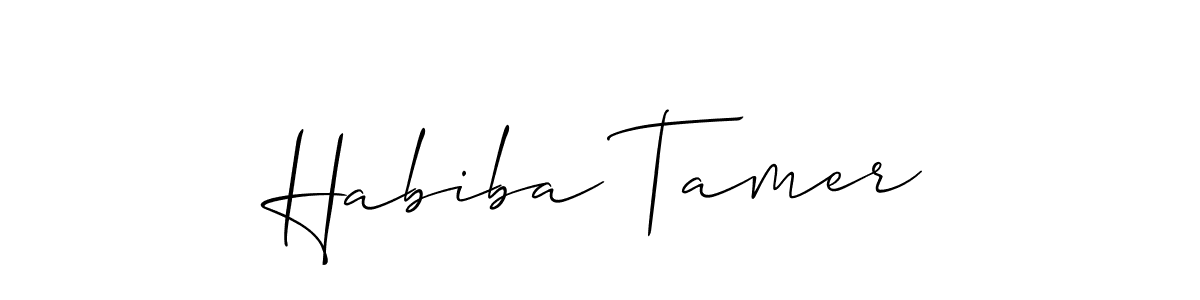 Create a beautiful signature design for name Habiba Tamer. With this signature (Allison_Script) fonts, you can make a handwritten signature for free. Habiba Tamer signature style 2 images and pictures png