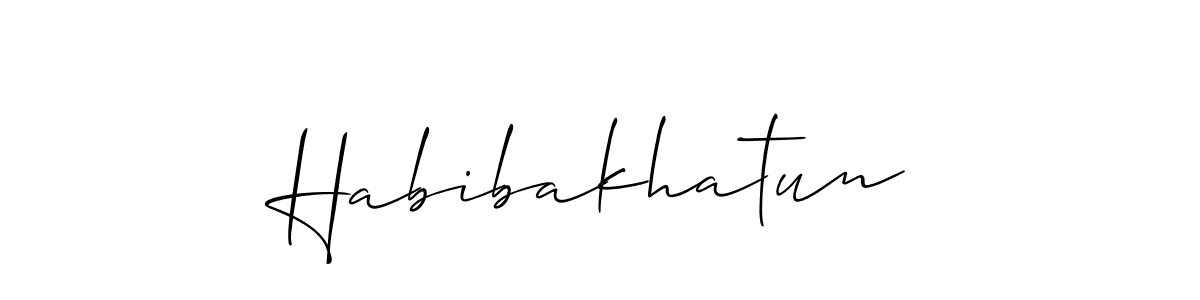 Make a short Habibakhatun signature style. Manage your documents anywhere anytime using Allison_Script. Create and add eSignatures, submit forms, share and send files easily. Habibakhatun signature style 2 images and pictures png