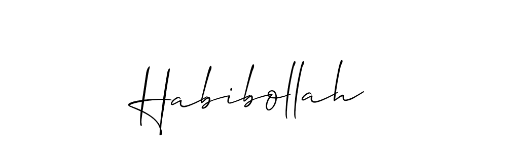 Create a beautiful signature design for name Habibollah. With this signature (Allison_Script) fonts, you can make a handwritten signature for free. Habibollah signature style 2 images and pictures png