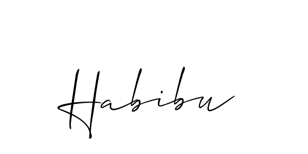 Use a signature maker to create a handwritten signature online. With this signature software, you can design (Allison_Script) your own signature for name Habibu. Habibu signature style 2 images and pictures png