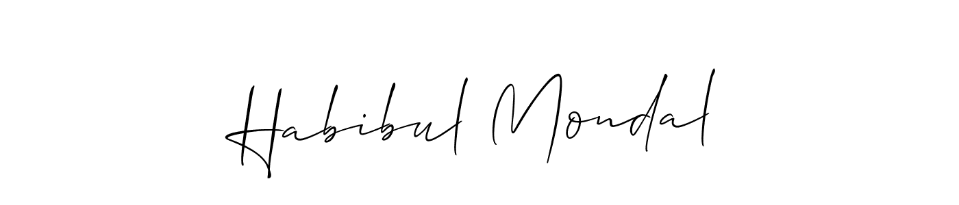 Use a signature maker to create a handwritten signature online. With this signature software, you can design (Allison_Script) your own signature for name Habibul Mondal. Habibul Mondal signature style 2 images and pictures png