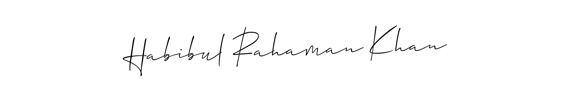 Use a signature maker to create a handwritten signature online. With this signature software, you can design (Allison_Script) your own signature for name Habibul Rahaman Khan. Habibul Rahaman Khan signature style 2 images and pictures png