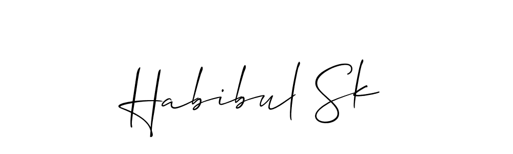 The best way (Allison_Script) to make a short signature is to pick only two or three words in your name. The name Habibul Sk include a total of six letters. For converting this name. Habibul Sk signature style 2 images and pictures png