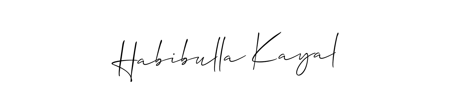 Create a beautiful signature design for name Habibulla Kayal. With this signature (Allison_Script) fonts, you can make a handwritten signature for free. Habibulla Kayal signature style 2 images and pictures png