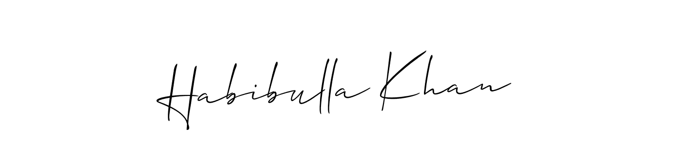 Similarly Allison_Script is the best handwritten signature design. Signature creator online .You can use it as an online autograph creator for name Habibulla Khan. Habibulla Khan signature style 2 images and pictures png