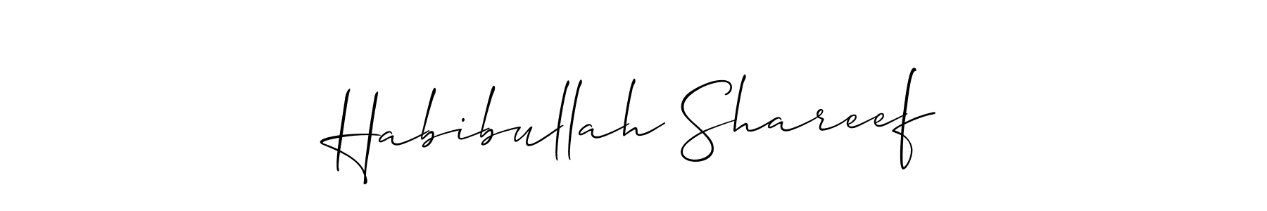 It looks lik you need a new signature style for name Habibullah Shareef. Design unique handwritten (Allison_Script) signature with our free signature maker in just a few clicks. Habibullah Shareef signature style 2 images and pictures png