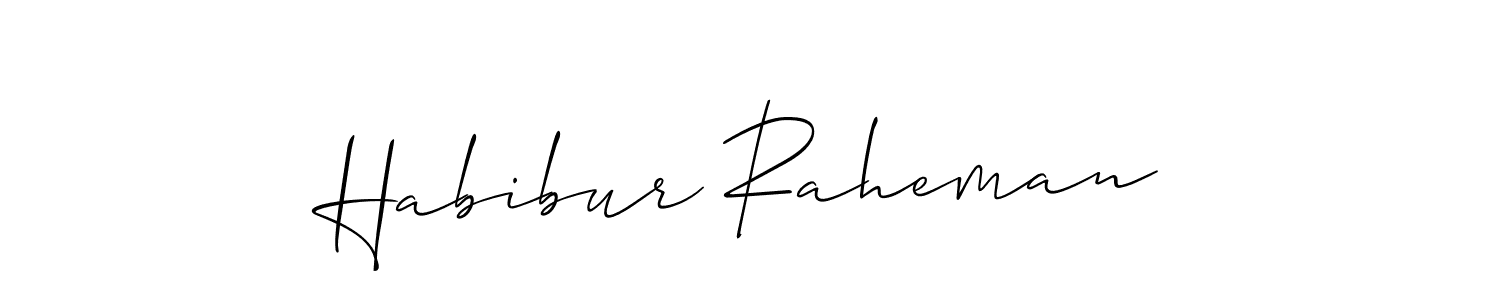 Allison_Script is a professional signature style that is perfect for those who want to add a touch of class to their signature. It is also a great choice for those who want to make their signature more unique. Get Habibur Raheman name to fancy signature for free. Habibur Raheman signature style 2 images and pictures png