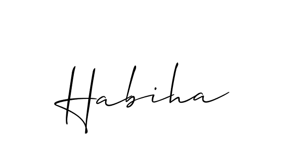 You should practise on your own different ways (Allison_Script) to write your name (Habiha) in signature. don't let someone else do it for you. Habiha signature style 2 images and pictures png