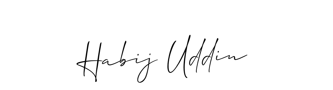 Make a beautiful signature design for name Habij Uddin. With this signature (Allison_Script) style, you can create a handwritten signature for free. Habij Uddin signature style 2 images and pictures png