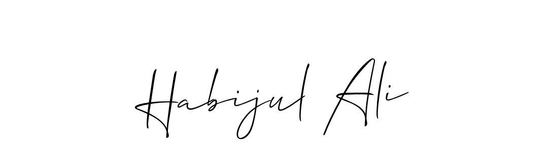 Allison_Script is a professional signature style that is perfect for those who want to add a touch of class to their signature. It is also a great choice for those who want to make their signature more unique. Get Habijul Ali name to fancy signature for free. Habijul Ali signature style 2 images and pictures png