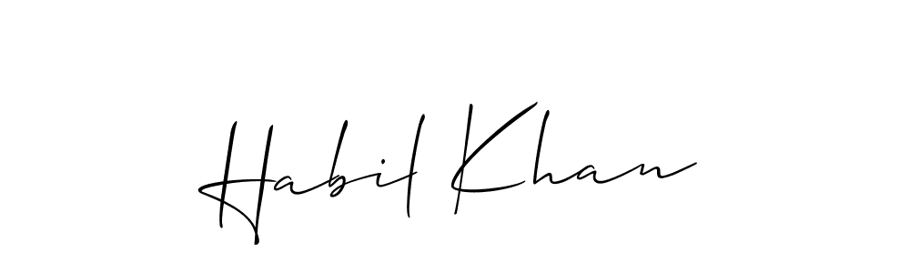 How to make Habil Khan name signature. Use Allison_Script style for creating short signs online. This is the latest handwritten sign. Habil Khan signature style 2 images and pictures png