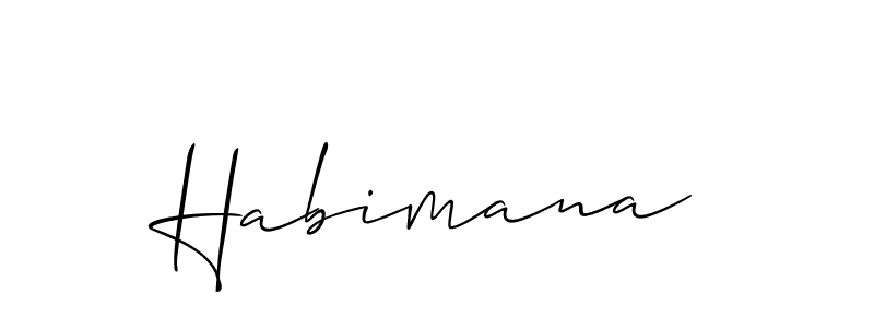 Use a signature maker to create a handwritten signature online. With this signature software, you can design (Allison_Script) your own signature for name Habimana. Habimana signature style 2 images and pictures png