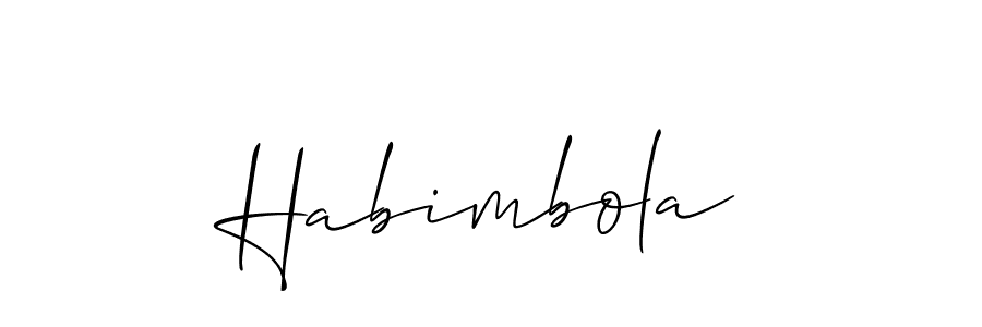 Create a beautiful signature design for name Habimbola. With this signature (Allison_Script) fonts, you can make a handwritten signature for free. Habimbola signature style 2 images and pictures png